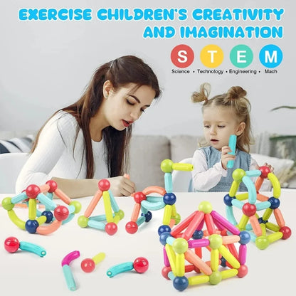 Magnetic Building Blocks Toy Set – Colorful 3D Construction & STEM Learning Toy for Kids