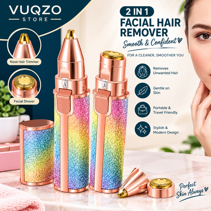 ✨ Flawless 2-in-1 Eyebrow Trimmer for Women – Rechargeable Facial Hair Remover with USB Charging & Cleaning Brush 💖