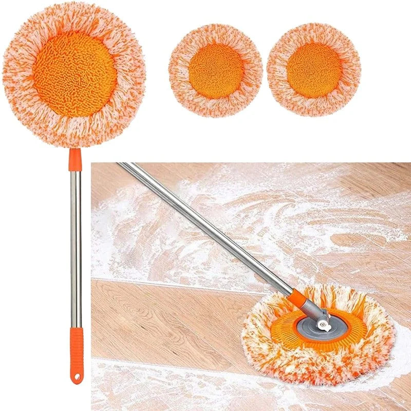 360° Rotating Microfiber Floor Mop with 2 Replacement Mop Heads